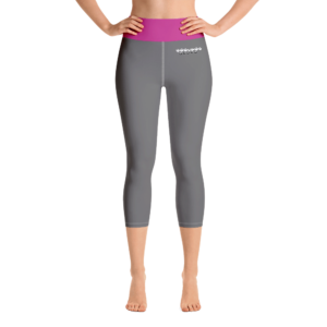 Desired State on the block - Grey/Pink Yoga Capri Leggings