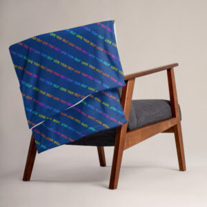 Blue/Multi-colour logo - Throw Blanket - Love Your Self