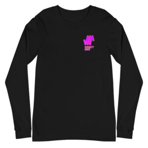 Pink Logo / Black Unisex Long Sleeve Tee - Weighty Ways